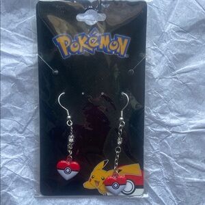 Pokemon Pokeball Heart Earrings